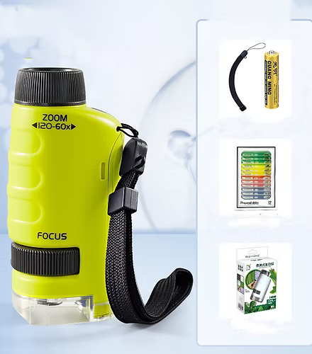 Mikroskop Handheld – 120x-60x Zoom – Mit Fokus und LED-Licht