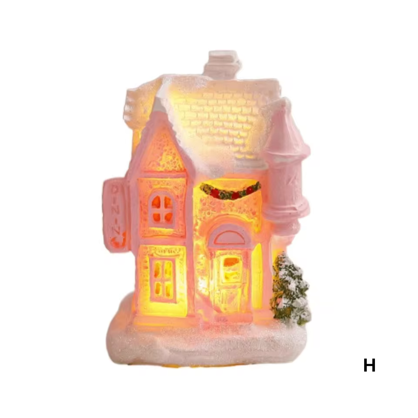 Weihnachtsdorf Rosa  | Niedliches LED-Häuschen in Rosa mit warmem Licht