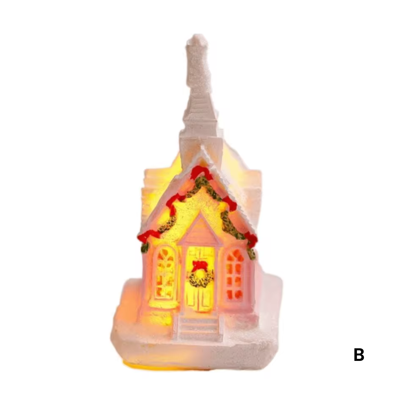 Weihnachtsdorf Rosa  | Niedliches LED-Häuschen in Rosa mit warmem Licht