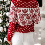 Weihnachtspullover Damen | Warmer pullover mit Schneeflocken-Design für Winter