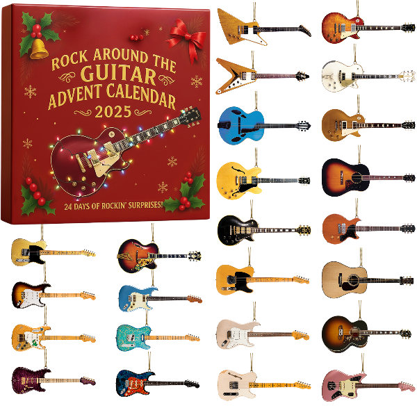 Mini-Gitarren-Collector Adventskalender 2025 – 24 Sammler-Gitarren für Musikfans