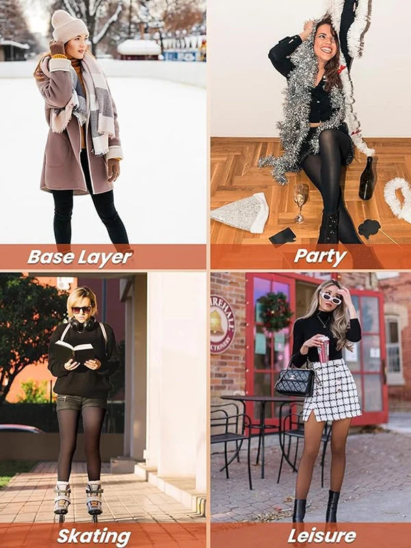 Stylish Winterwärme Strumpfhose | Fleece-gefüttert & transparenter Look