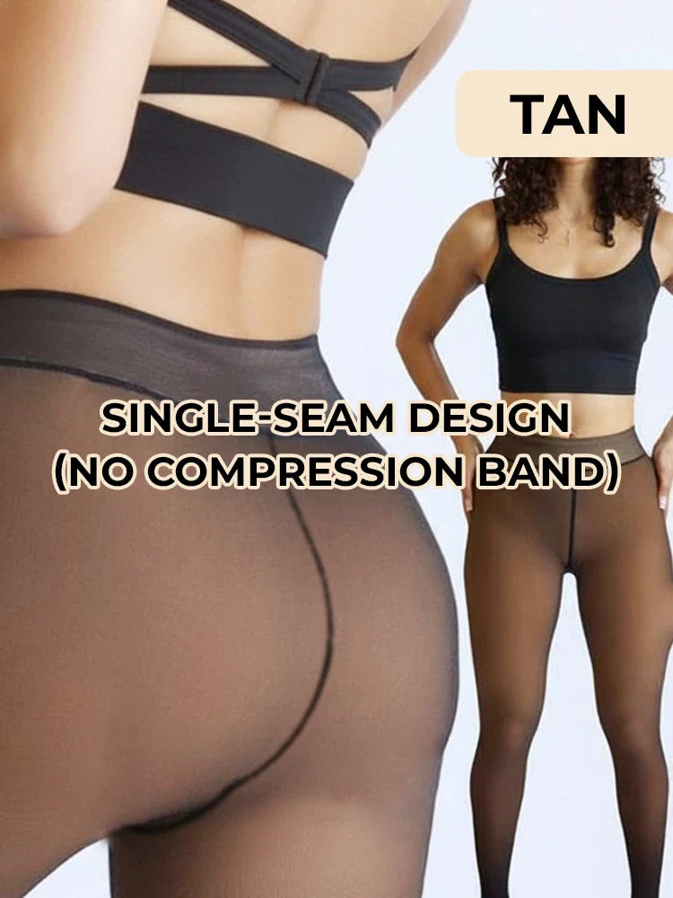 Stylish Winterwärme Strumpfhose | Fleece-gefüttert & transparenter Look