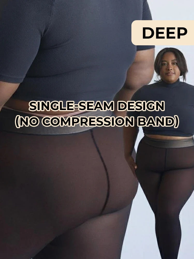 Stylish Winterwärme Strumpfhose | Fleece-gefüttert & transparenter Look