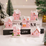 Weihnachtsdorf Rosa  | Niedliches LED-Häuschen in Rosa mit warmem Licht