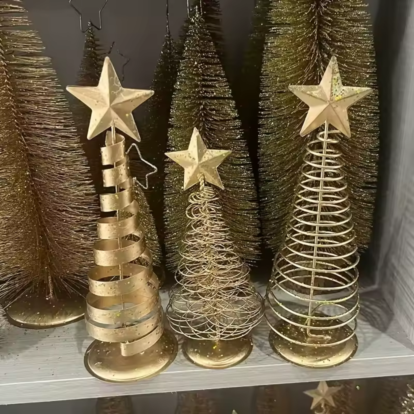 Mini-Weihnachtsbäumen | Edle Metall-Deko für festliche Weihnachtsstimmung