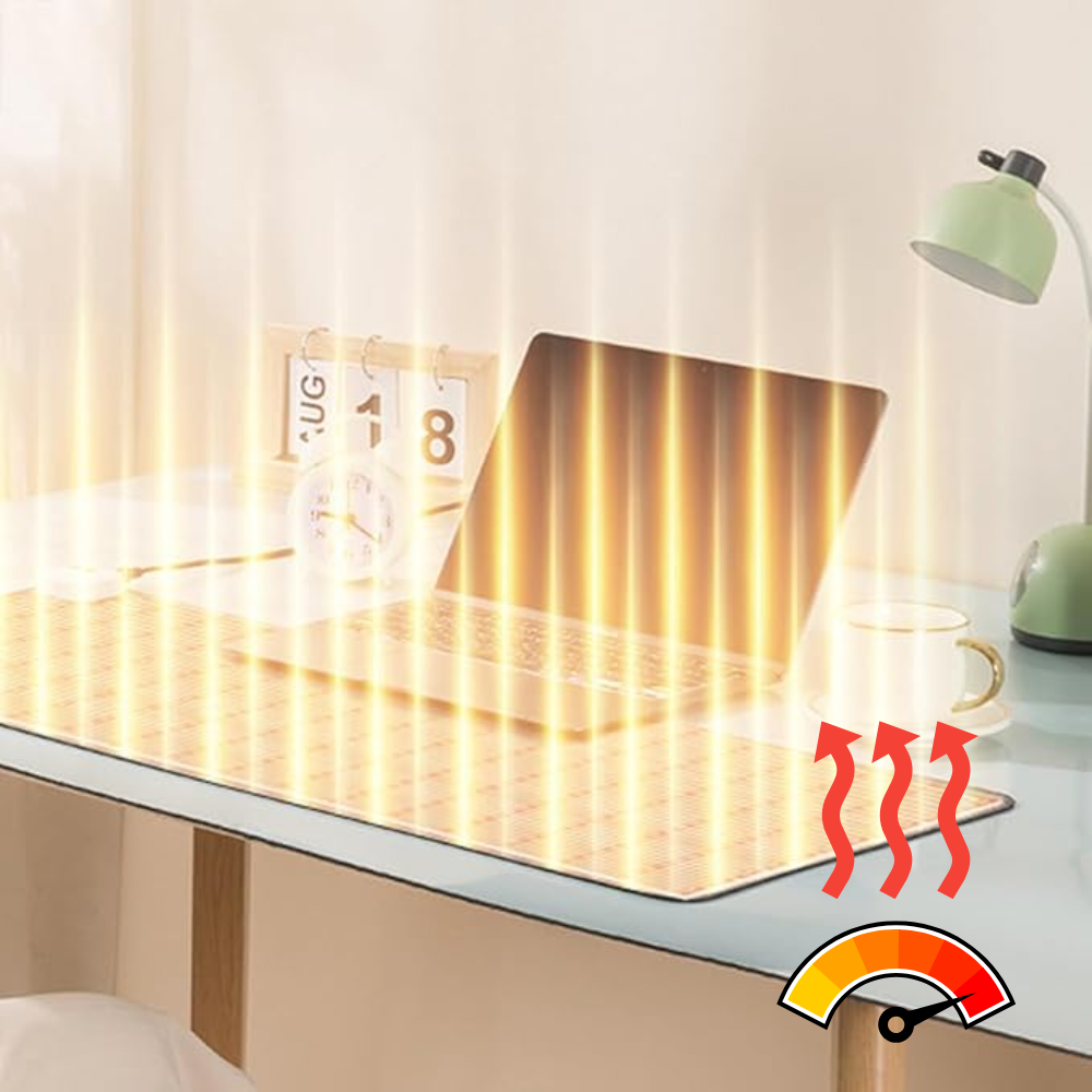 Heizbare Schreibtischunterlage – Einstellbare Temperatur – Für Büro und Homeoffice