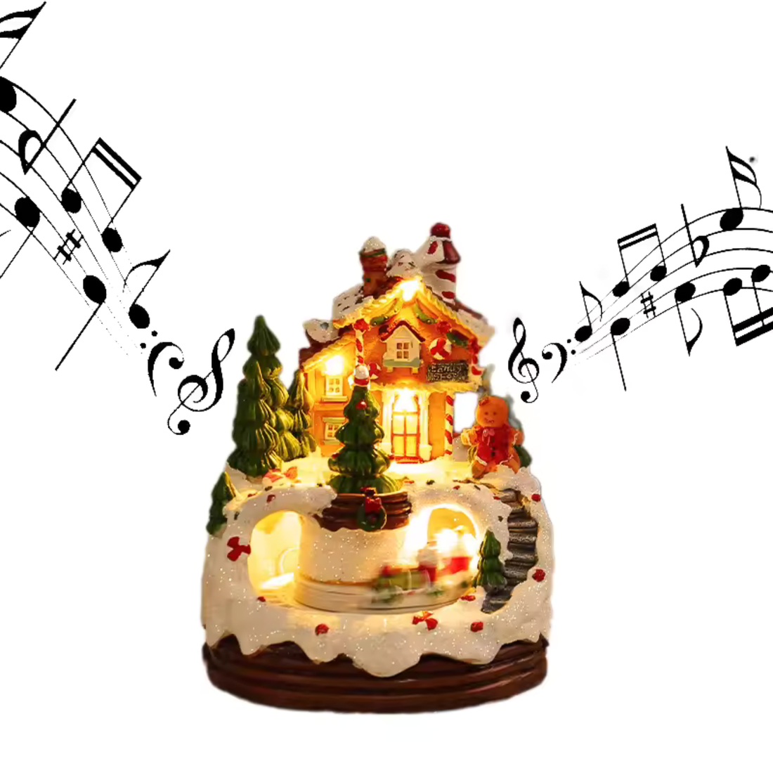 MagicVillage Weihnachtsdorf | Beleuchtetes Haus mit Musik & bewegter Eisenbahn