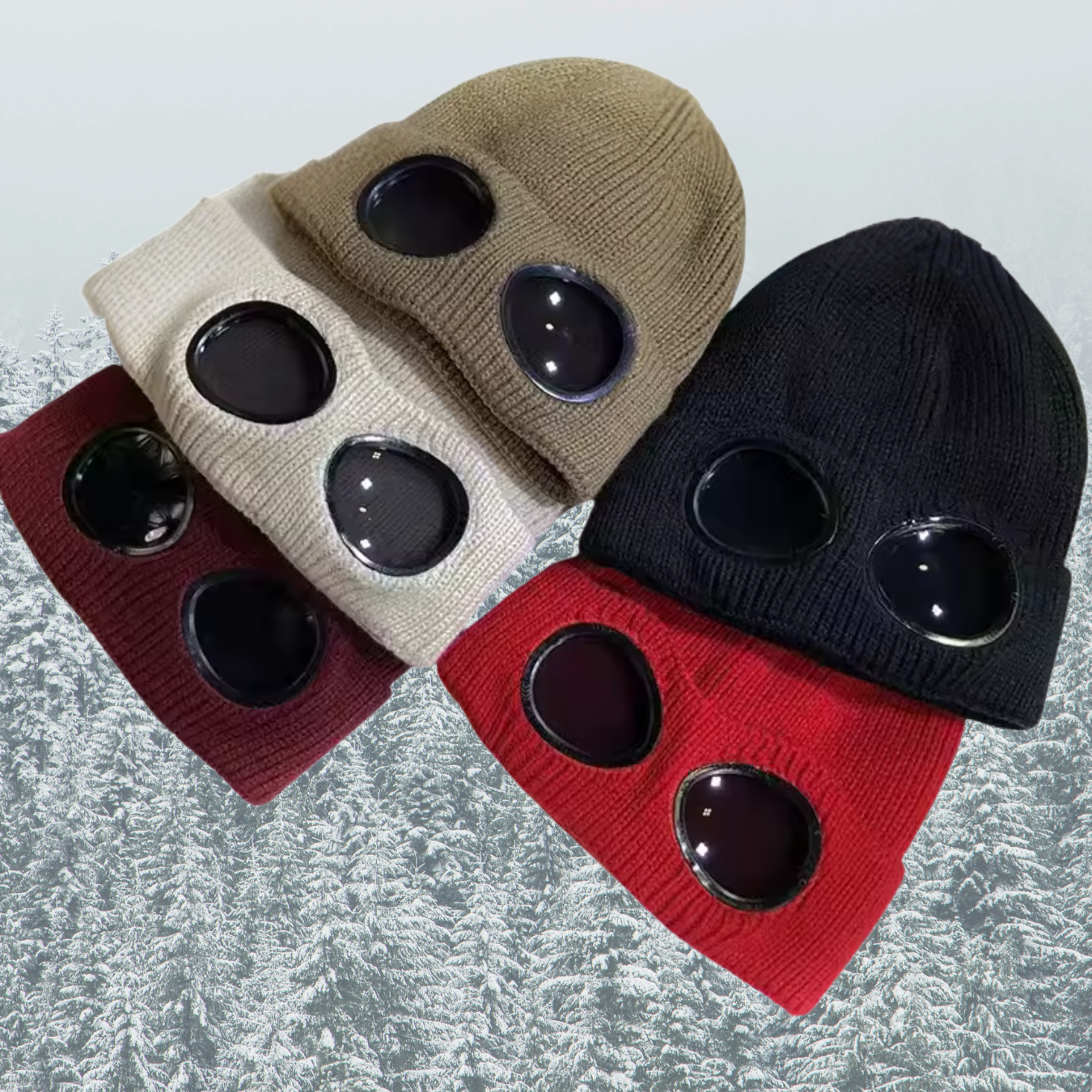 FrostGuard Wintermütze mit Brille | Winddichte Skimütze für kalte Tage