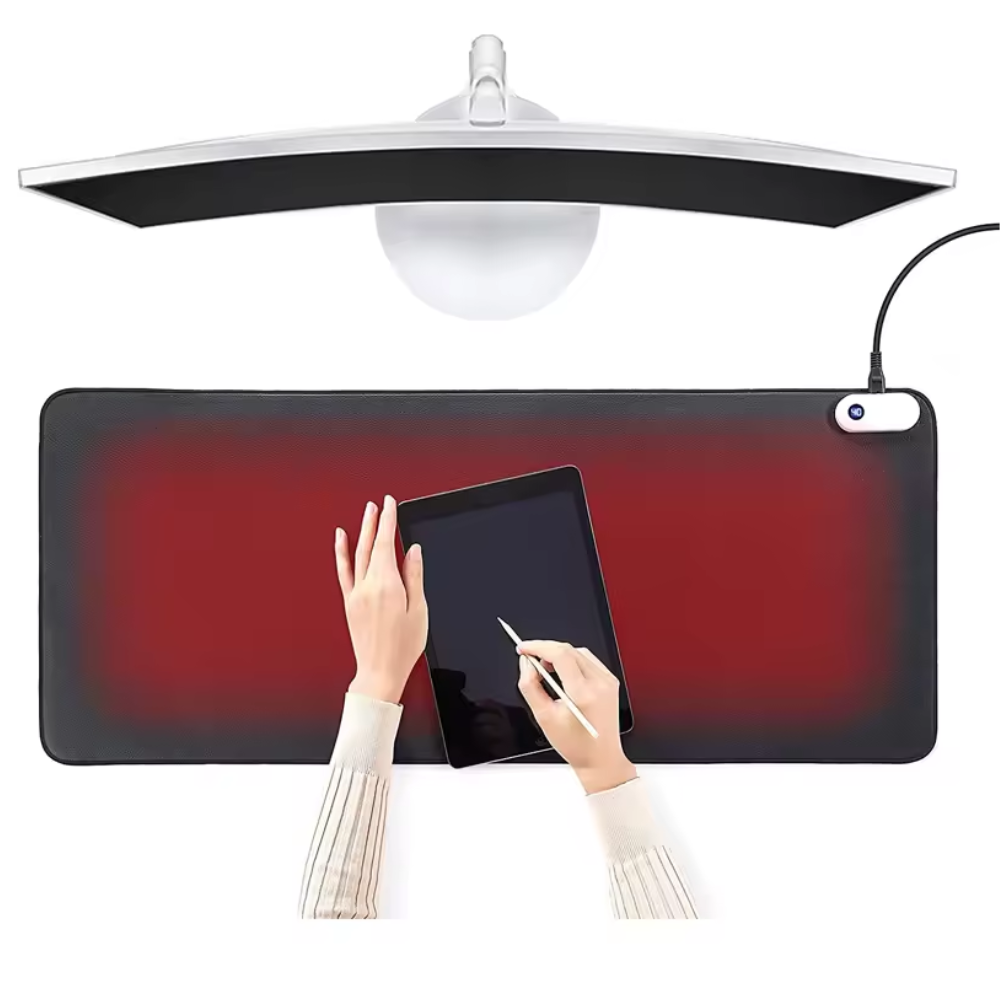 Heizbare Schreibtischunterlage – Einstellbare Temperatur – Für Büro und Homeoffice