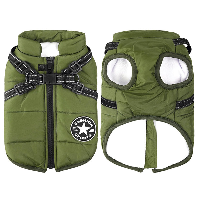 Hundemantel – Mit Geschirr – Warm und Bequem – Für den Winter