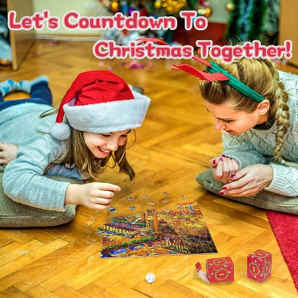 Festliches Puzzle-Countdown-Erlebnis – 1008 Teile Weihnachts-Puzzle