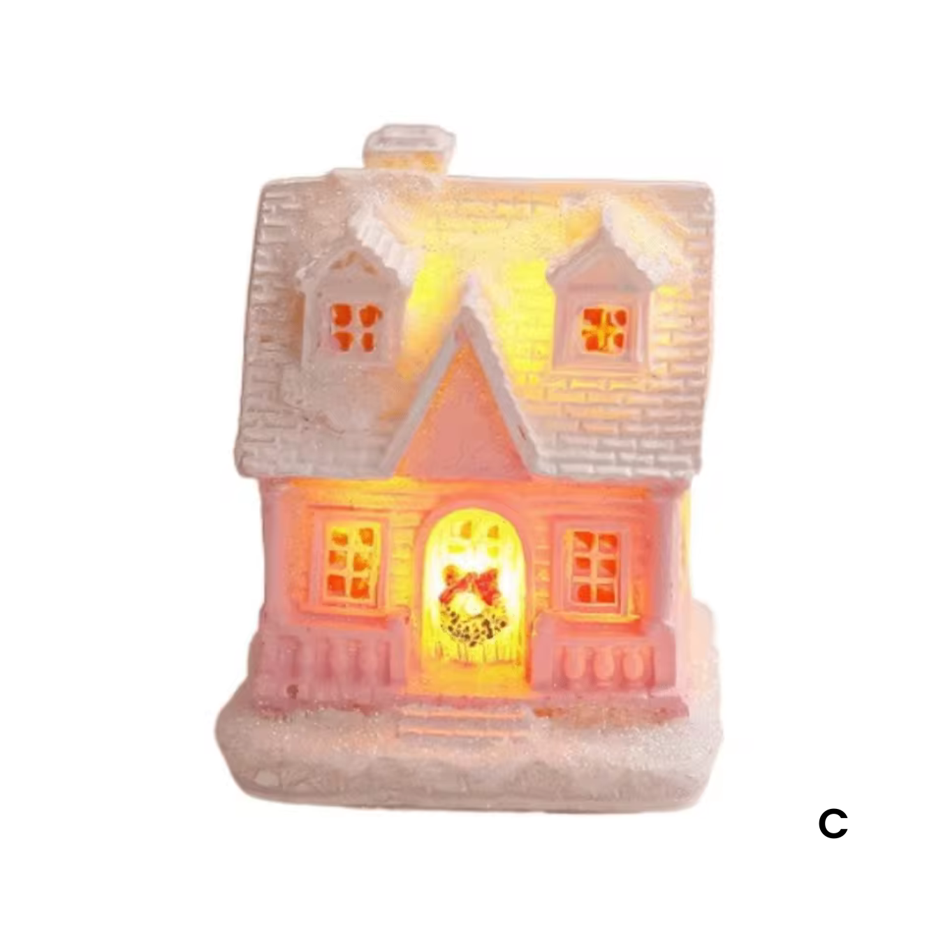 Weihnachtsdorf Rosa  | Niedliches LED-Häuschen in Rosa mit warmem Licht