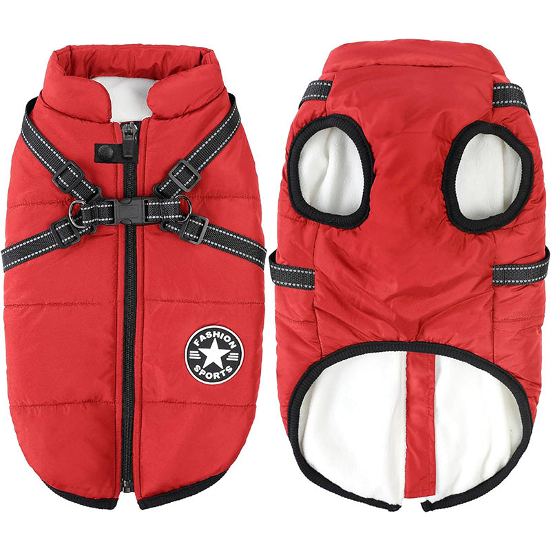 Hundemantel – Mit Geschirr – Warm und Bequem – Für den Winter