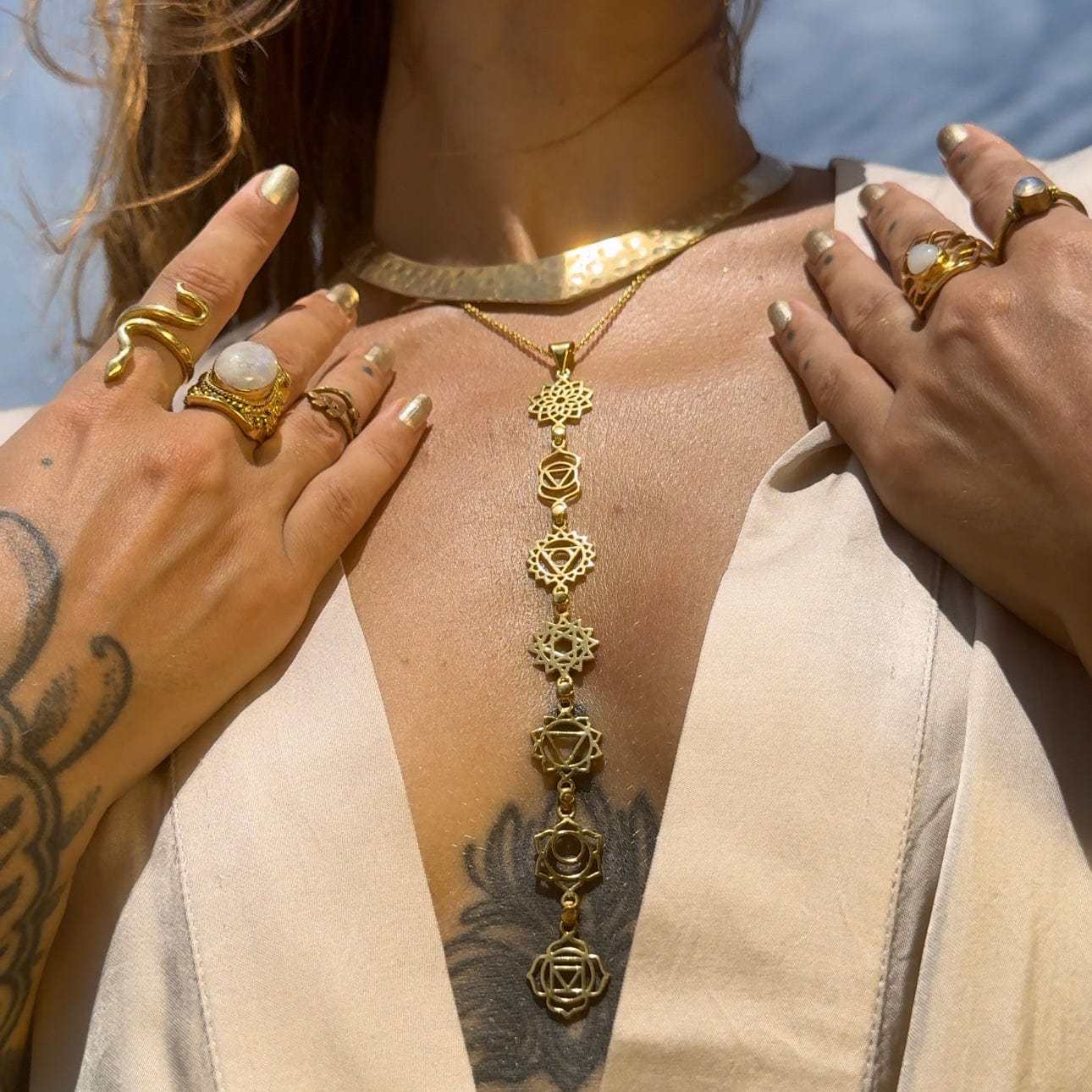 7 Chakra Kette Damen | Elegante Halskette für Energie & Balance