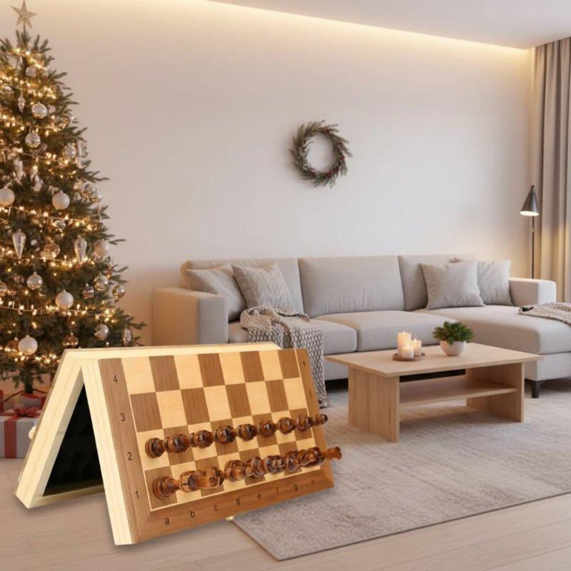 Schachbrett – Holz – Klappbar – Für Schachliebhaber und Familien