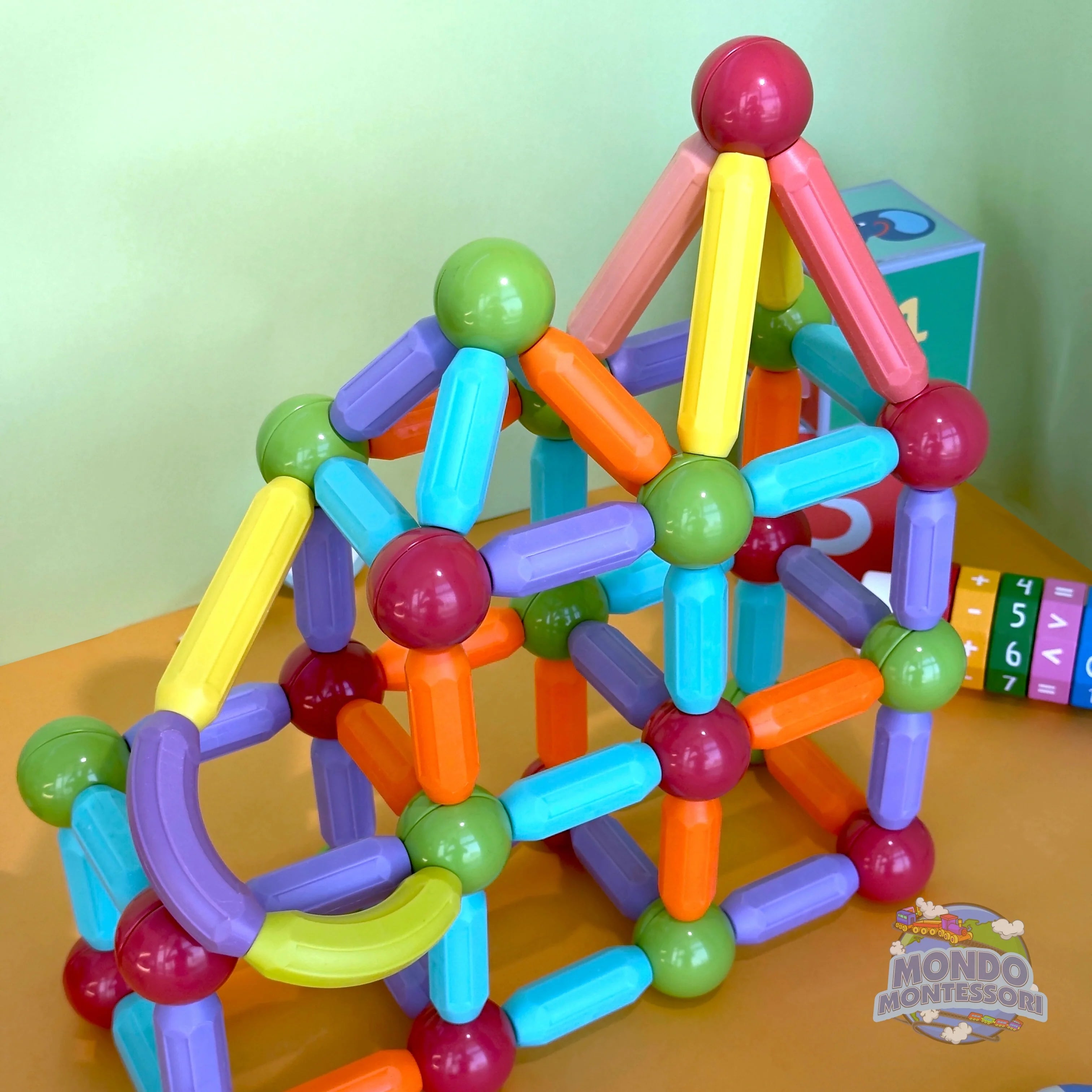 Kreatives Magnet Bau Set – Bunte Bausteine – Fördert Feinmotorik und Kreativität