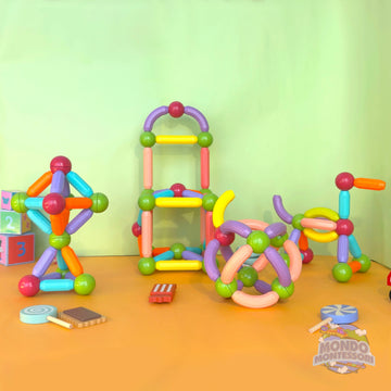 Kreatives Magnet Bau Set – Bunte Bausteine – Fördert Feinmotorik und Kreativität