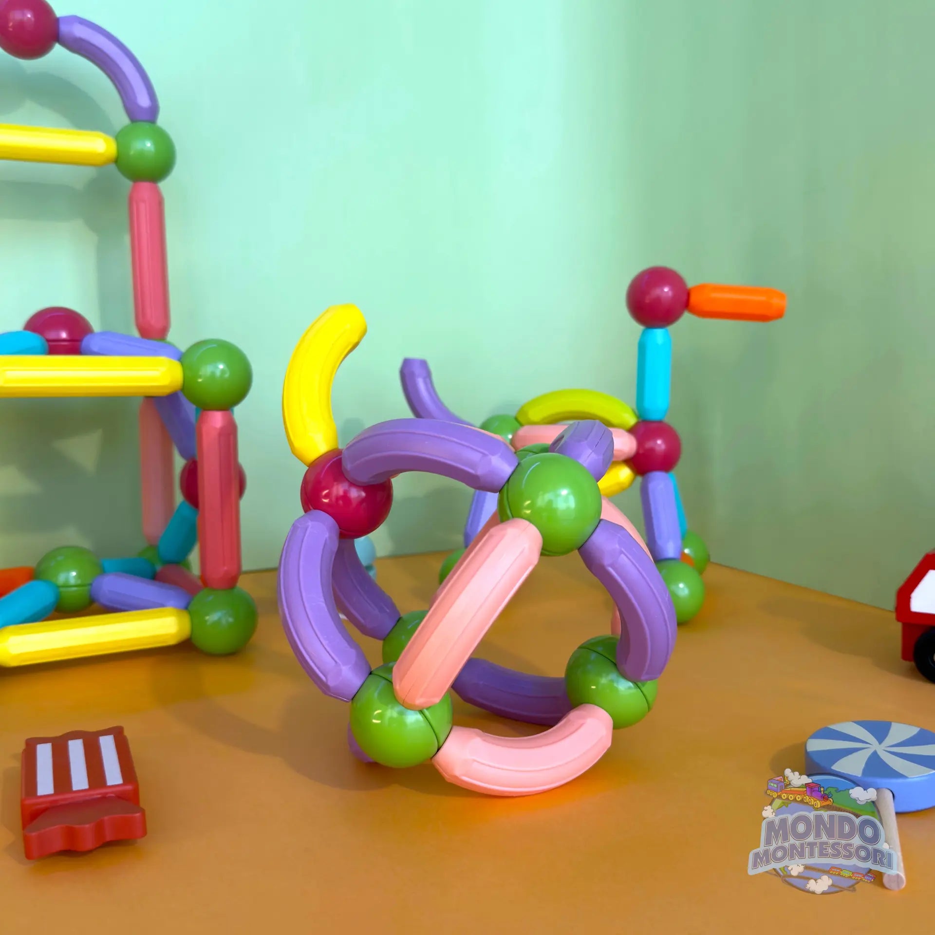 Kreatives Magnet Bau Set – Bunte Bausteine – Fördert Feinmotorik und Kreativität