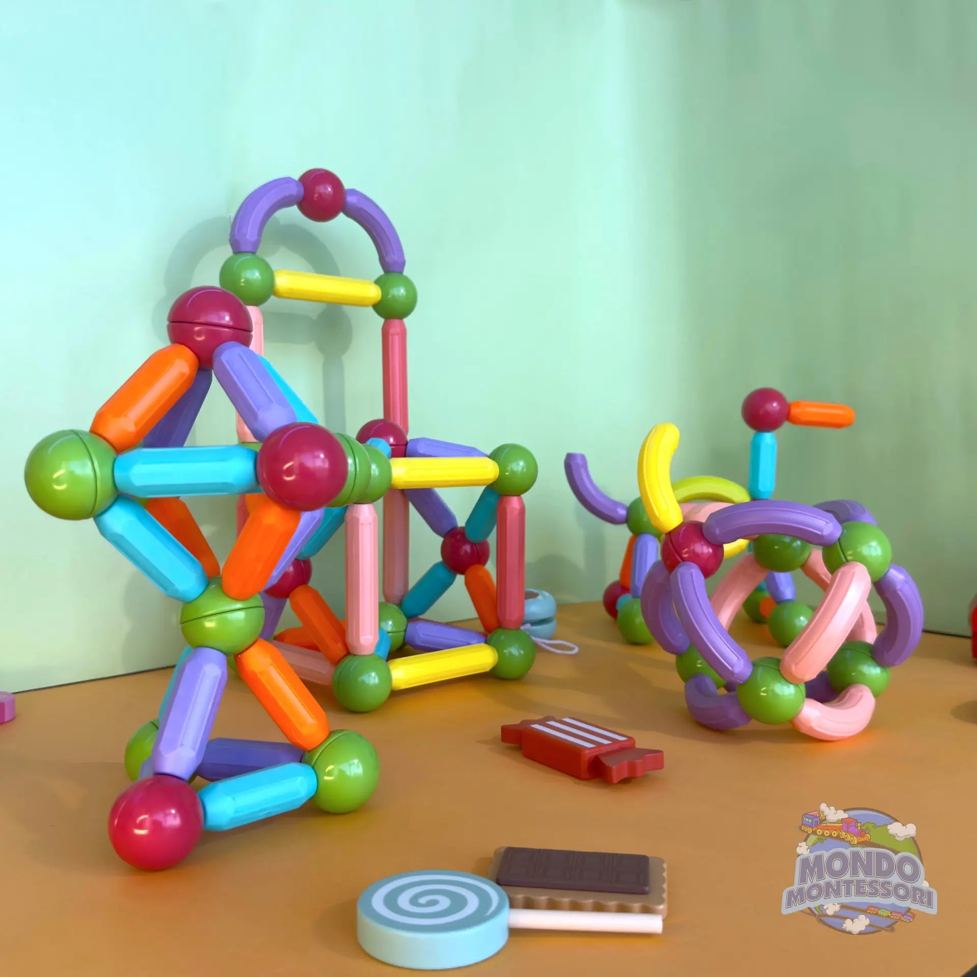 Kreatives Magnet Bau Set – Bunte Bausteine – Fördert Feinmotorik und Kreativität