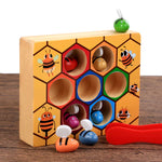 Bienen Puzzle Set – Mit Holzstücken – Fördert Feinmotorik und Farberkennung