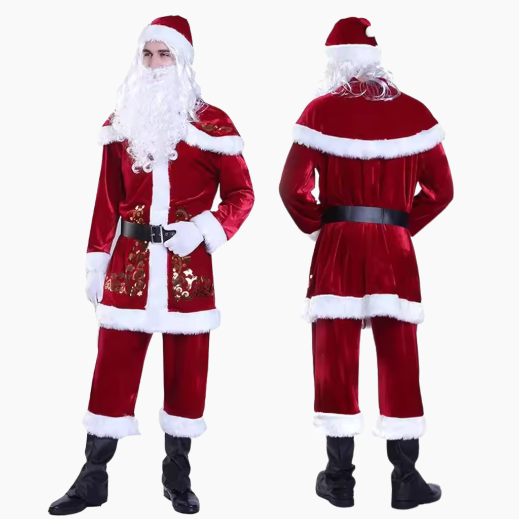 Weihnachtsmann Kostüm | Deluxe Nikolaus kostüm für Festtage & Partys