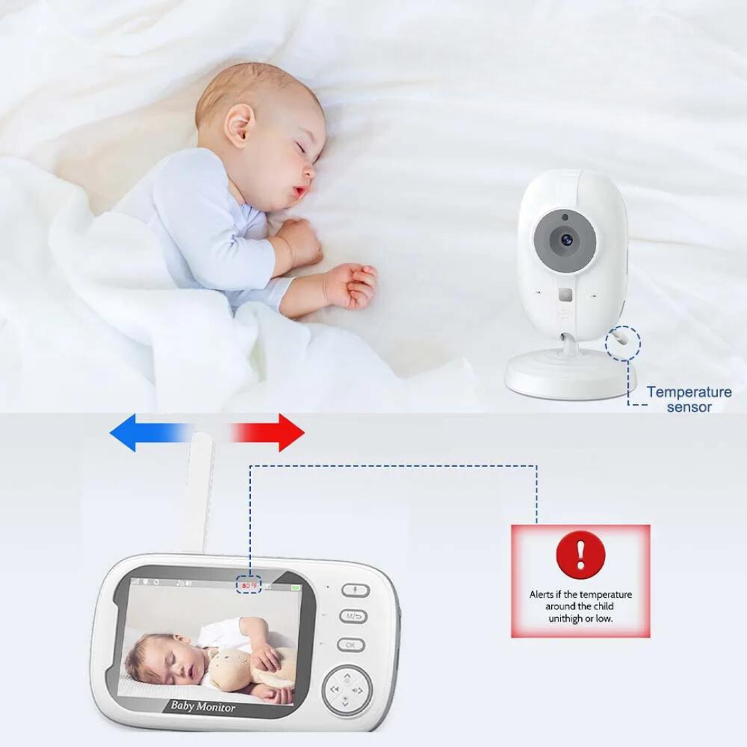 Nachtsicht-Babyphone | Kabelloses Babyphone mit Audio, Nachtsicht, Schlafliedern und Erinnerungsfunktion