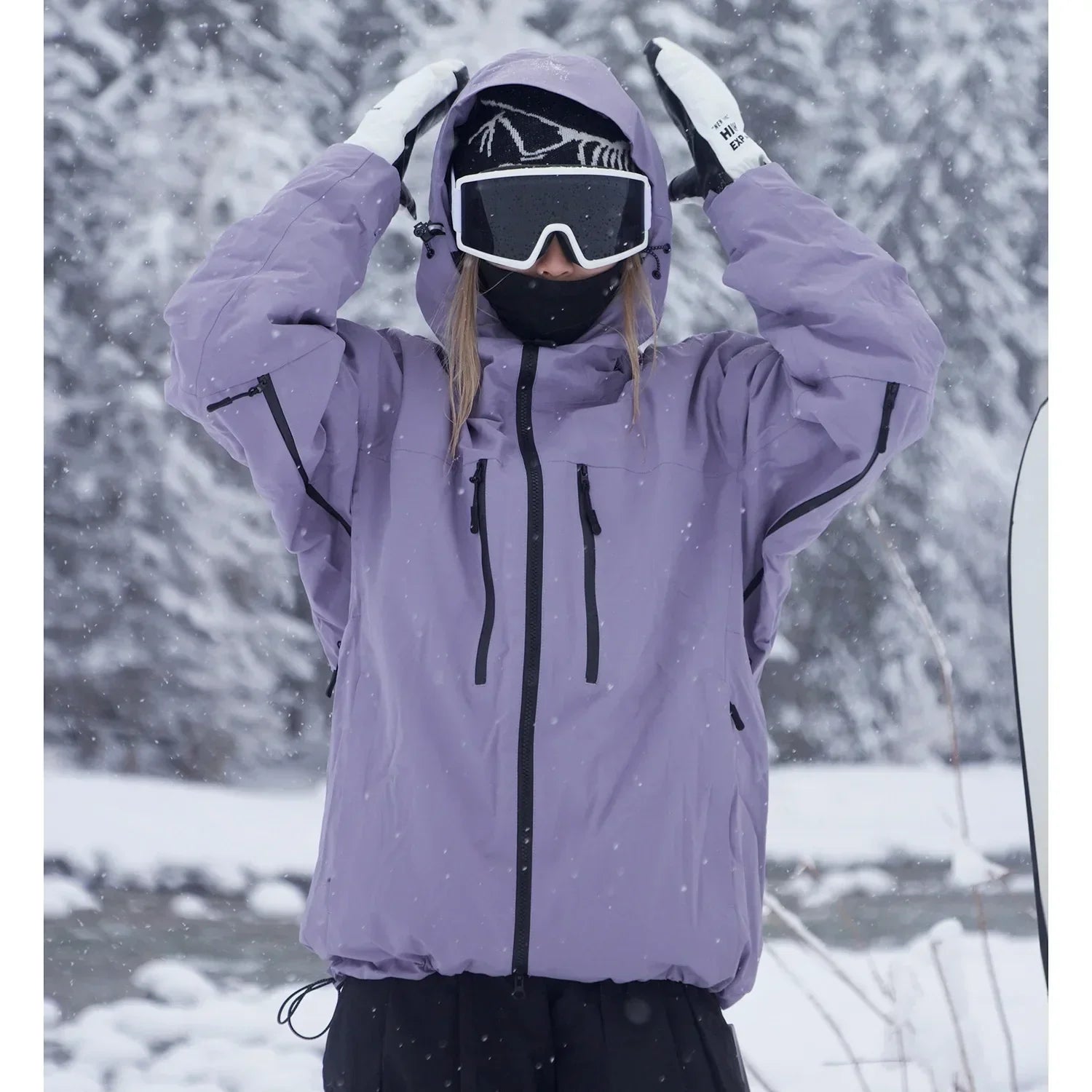 Winterjacke – Wasserdicht – Verstellbare Kapuze – Zum Skifahren und Snowboarden