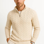 Kabelstrick Pullover mit Reißverschluss – Angenehm Warm – Für den Winter