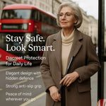 SteelGuard AutoStick | Sofort einsatzbereit Teleskopischer Sicherheits-Gehstock mit Ein-Klick-Auslösung