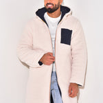 Komfort Fleece-Teddyjacke Herren – Kapuze & Thermo-Wärme