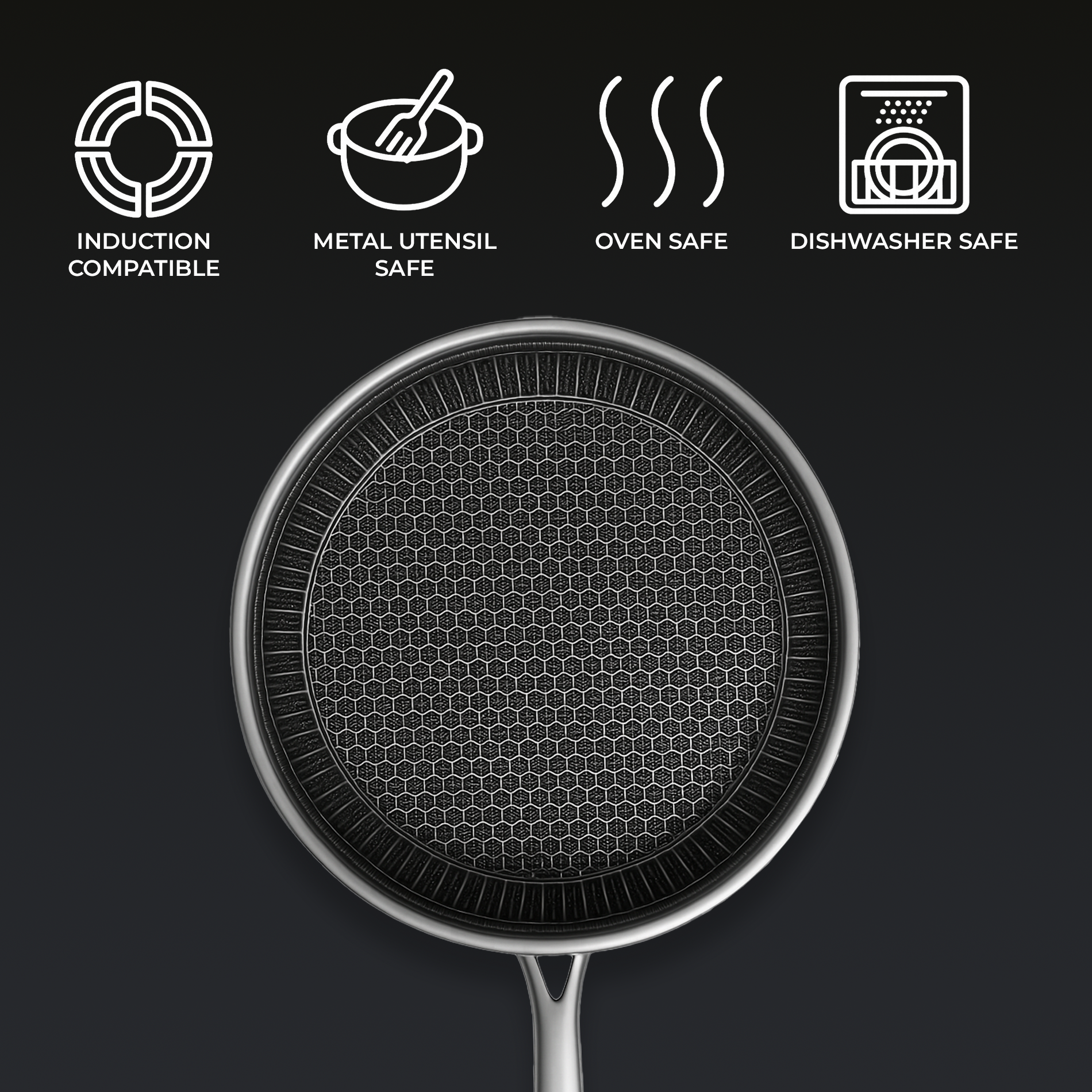 Hybrid-Kochtopf Edelstahl 32cm – Induktion & Deckel