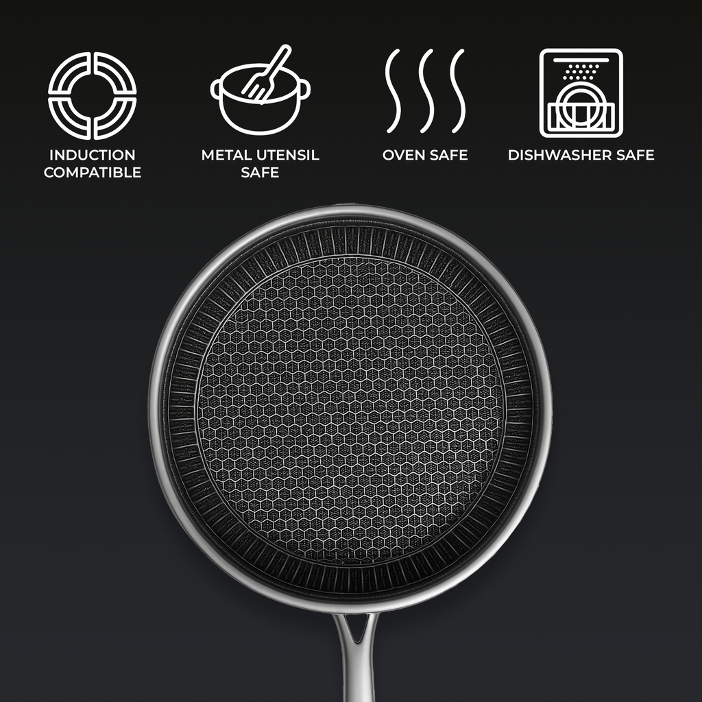 Hybrid-Wok 28 cm Edelstahl – Antihaft & Induktion