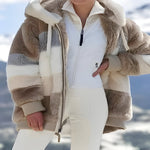 Faux Fur Winterjacke – Mit Kapuze – Weiches Material – Für den Winter