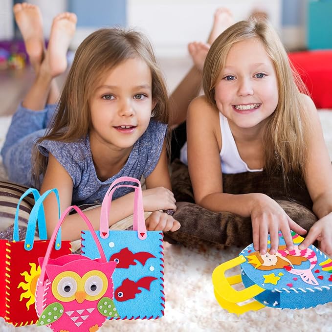 DIY Kreatives Bastelset Kinder | Nähset Tiere aus Filz nähen lernen ab 5 Jahren