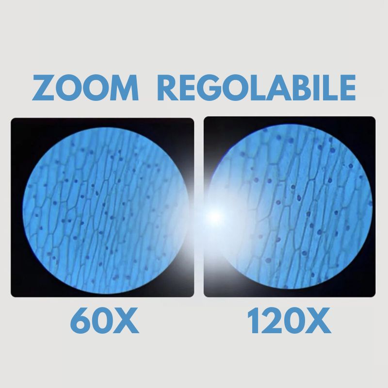 Mikroskop Handheld – 120x-60x Zoom – Mit Fokus und LED-Licht