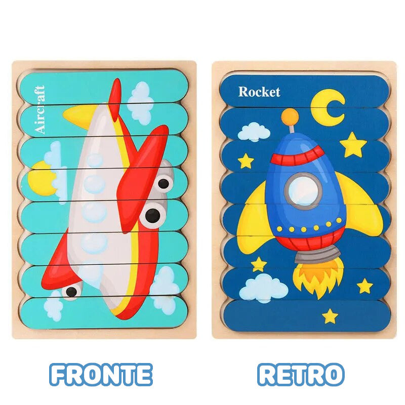 Tier-Puzzle Set – Mit Holzstücken – Fördert Formenerkennung und Feinmotorik