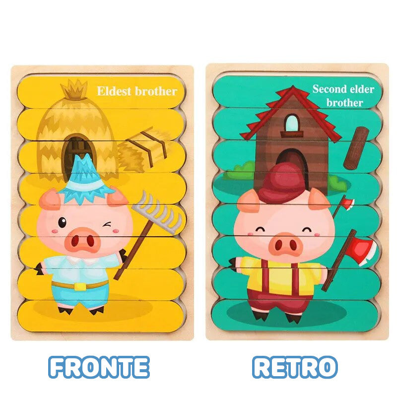 Tier-Puzzle Set – Mit Holzstücken – Fördert Formenerkennung und Feinmotorik