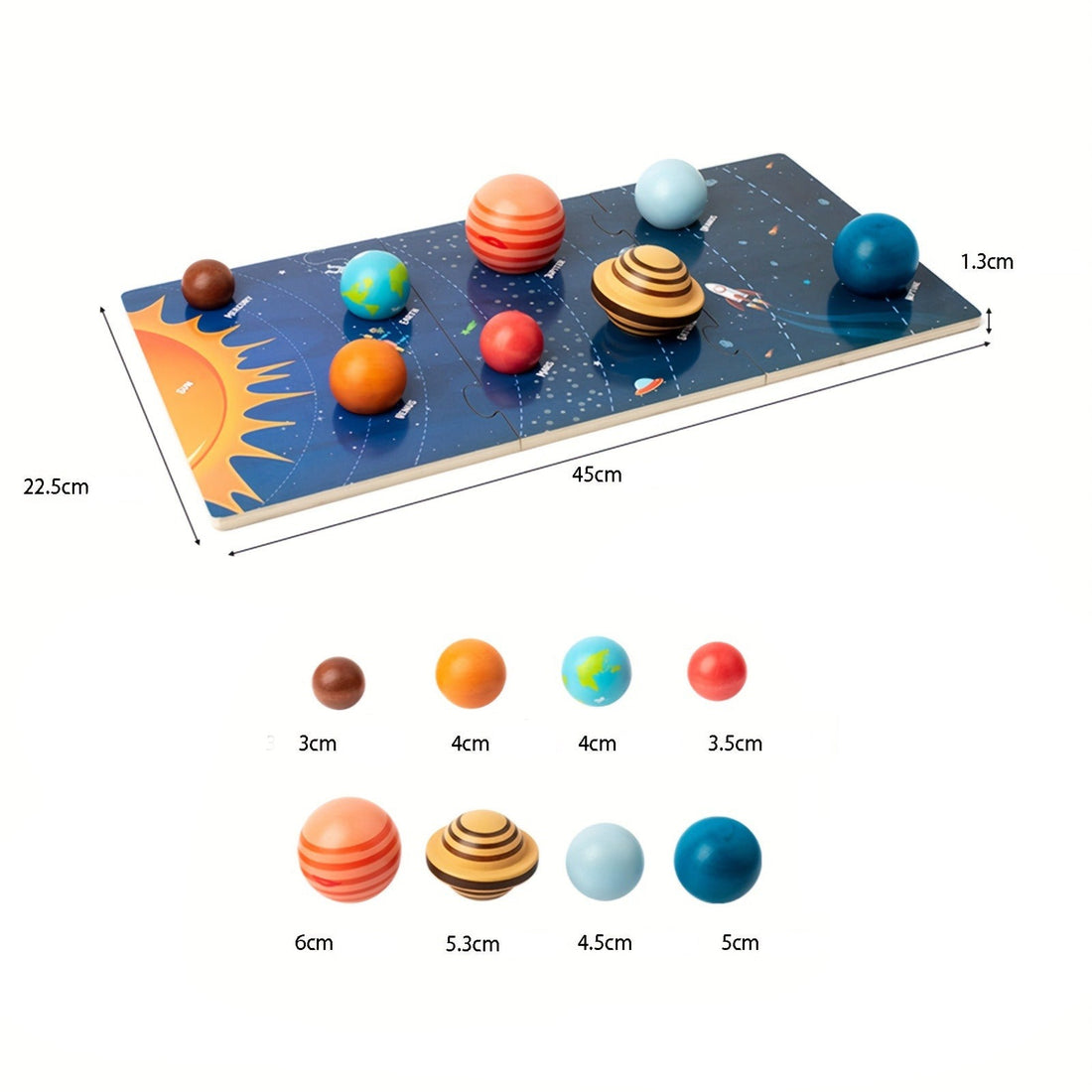 Lernspielzeug Planetenpuzzle – Fördert Planetenkunde – Für Kinder